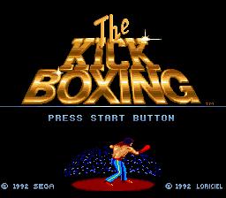 Kick Boxing title screen for Sega Mega Drive